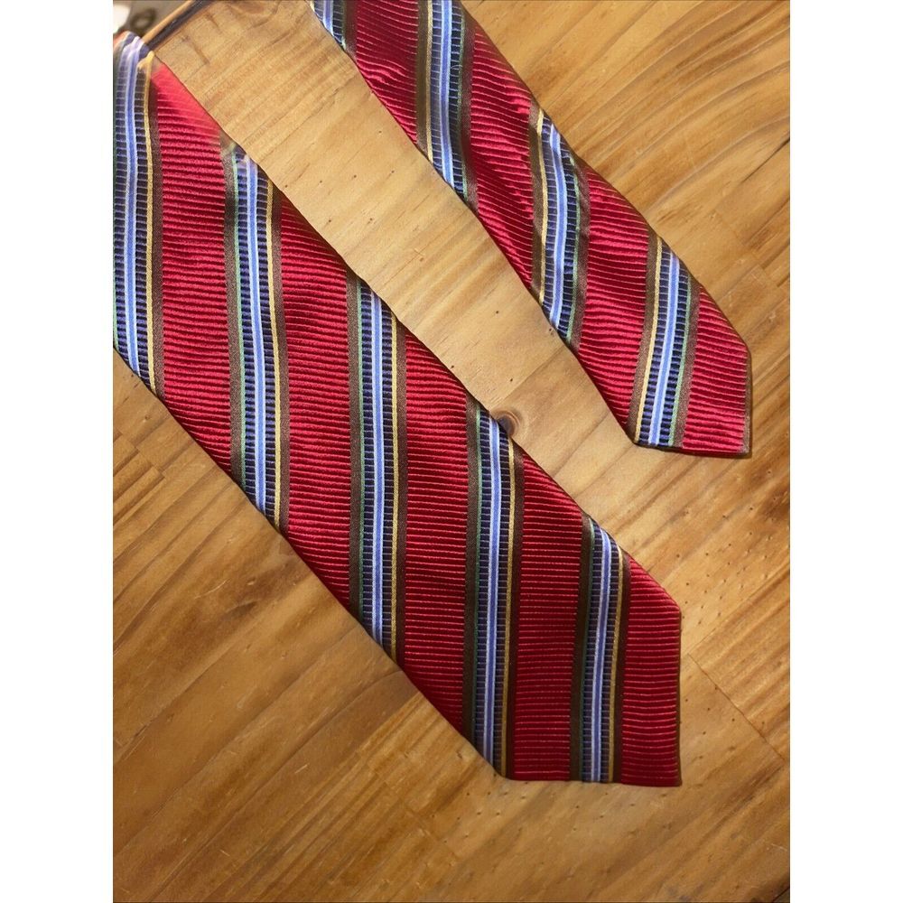 JZ Gallery Collection Neck‎ Tie Men Red Striped Thick Resort Business Weddings